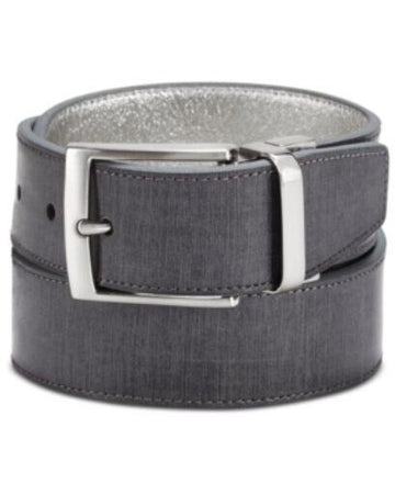 Tallia Men's Reversible Belt Silver / Grey Size 34 MSRP $57