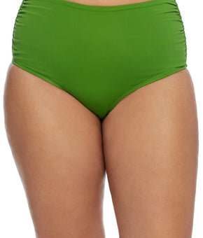 Anne Cole High-Waist Bikini Swim Bottom, GRASS Green Size M MSRP $54
