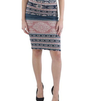 Lauren Ralph Lauren Plus Printed Knee Length Pencil Skirt Blue Size 3X $225