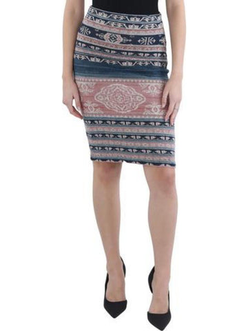 Lauren Ralph Lauren Plus Printed Knee Length Pencil Skirt Blue Size 3X $225