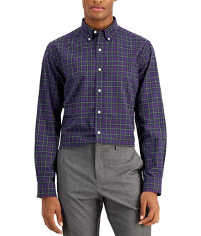 Club Room Slim Fit Cotton Size XL Dress Shirt Purple Size 17/17.5 MSRP $55