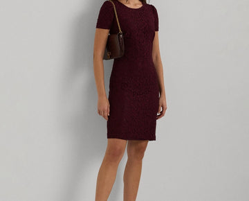 Lauren Ralph Lauren Slim-Fit Cap-Sleeve Sheath Dress Red Size 2 MSRP $195