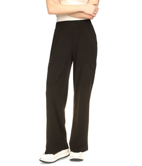 Michael Kors Women's High-Rise Wide-Leg Cargo Pants Black Size XL MSRP $98