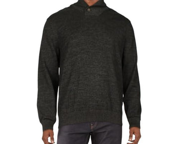 Club Room Mens Shawl Collar Cotton Pullover Sweater Black Size L