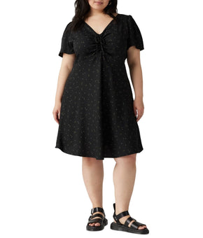Levi's Plus Size Delray V-Neck Short-Sleeve Dress Black Size 4X MSRP $70