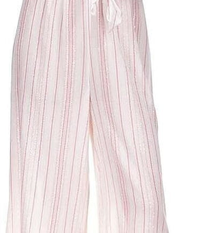 Michael Kors Metallic Striped One Shoulder Jumpsuit Pink Size S MSRP $175