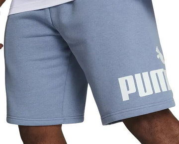 Puma Men's Regular-Fit Big Logo-Print Fleece 10" Shorts BLUE Size L MSRP $35
