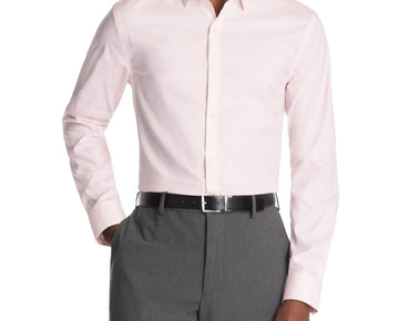Calvin Klein Men Slim fit Dress Shirt XL 17-17.5 34-35 Pink