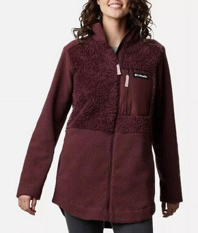 Columbia Women s Lodge Sherpa Full Zip Fleece Wine purple Size S