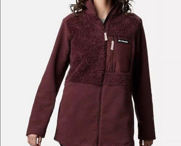 Columbia Women s Lodge Sherpa Full Zip Fleece Wine purple Size S