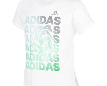 adidas Big Girls Short Sleeve Dolman White Size S (7/8)