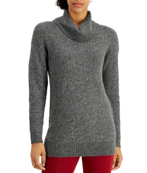 Style&co Sweater Tunic Women's Size XL Gray Cowl Neck Long Sleeve Pullover Top