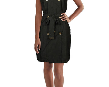 Michael Kors Womens Collered Mini Mini Dress Size XS Black