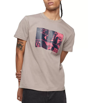 Calvin Klein Men's Relaxed Fit Logo Graphic Print T-Shirt Grey Size M