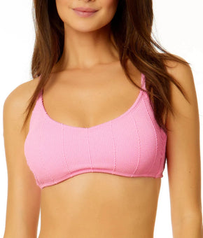 Salt & Cove Bikini Top Womens Size XL Pink Ribbed Adjustable Strap Swimwear
