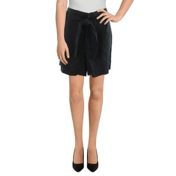 LAUREN RALPH LAUREN Women Polo Black Belted Linen Shorts Size 10 NWT $79