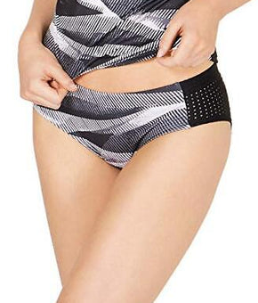 Nike Line Up Printed Hipster Bikini Swimsuit Swimwear Bottoms Black Size L