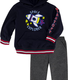 Kids Headquarters baby-boys 2 Pieces Hooded Jog Set Size 12M Navy