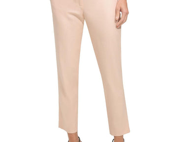 DKNY Womens Linen Ultra High Rise Straight Leg Pants Size 4 Pink