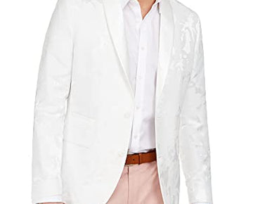 INC Mens Blazer Classic Bright Medium Slim Fit Jasper White Size M