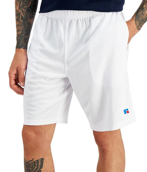 Russell Athletic Shorts Mens Size XL White 9 Inseam Training Mesh Gym Athletic