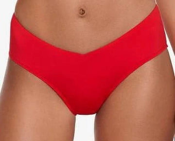 Ralph Lauren RED Beach Club Solid Mid-Rise V-Front Bikini Swim Bottom, Size 12