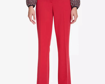 Tommy Hilfiger Women’s Sutton Boot-Leg Trousers Red Size 12 MSRP $99