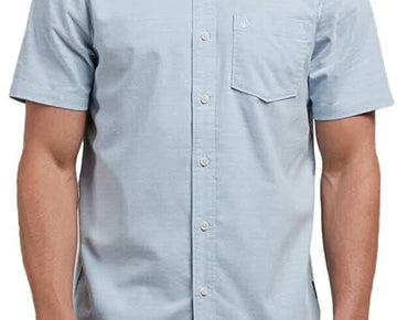Volcom mens Everett Oxford Button Down Shirt Wrecked Indigo Blue Size S MSRP $55