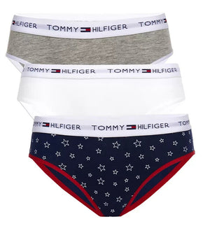 Tommy Hilfiger Little Girls 3-Pk. Bikini Underwear Gray Blue Size XXS (2-3)