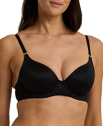 Lauren Ralph Lauren Repeat-Logo T-shirt Bra, 4L0016 Black Size 36DD MSRP $58
