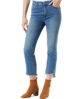 Gloria Vanderbilt Women's Shilo Frayed-Hem Crop Boot-Cut Jeans Blue Size 6 $60