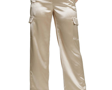 GUESS Women's Megan Satin Cargo Pants Gold Size XL MSRP $138