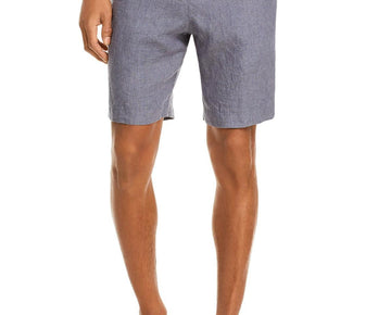 The Men's Store Mens Linen Houndstooth Khaki, Chino Shorts Gray Size 38