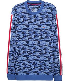 Tommy Hilfiger Mens Cotton Camouflage Pajama Top Blue Size M