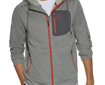 BASS OUTDOOR Highline Trail Stretch Colorblocked Hooded Jacket Gray Size L $54