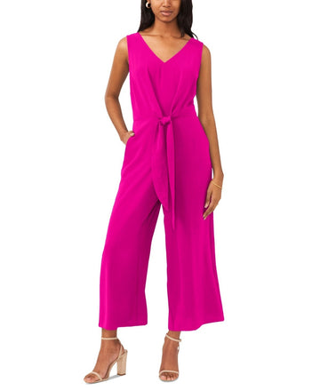 Vince Camuto Women's Sleeveless V-Neck Tie-Waist Jumpsuit Pink Size S MSRP $109