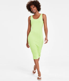 Bar III Petite Scoop-Neck Sleeveless Jersey Midi Dress Green Size PS