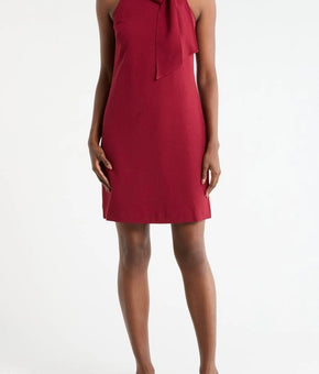 Vince Camuto Bow-Neck Halter Dress Burgundy Red Size 2 MSRP $128
