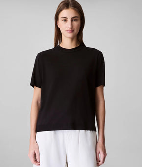 Calvin Klein Women's Fine-Knit Short Sleeve Top Black Size M MSRP $69