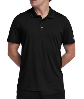 Reebok Mens Regular fit Short Sleeve Training Polo Shirt Size M Black Solid