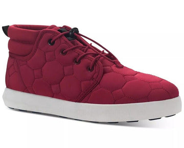 Sun + Stone Men Lace Up Quilted Puffer Boots Fin Knit Fabric-Red- Size 8.5M