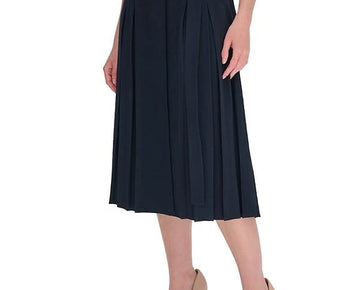 Tommy Hilfiger Women's Belted Midi Pleat Skirt Navy Blue Size 12 MSRP $119