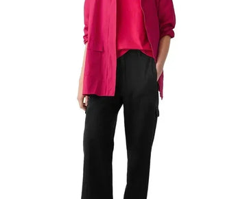 Eileen Fisher Hooded Stand Collar Jacket Pink Size XL MSRP $278