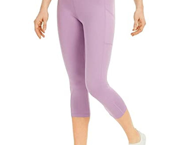 Ideology Women's High-Rise Cropped Side-Pocket Leggings Rhapsody Pink Size Small