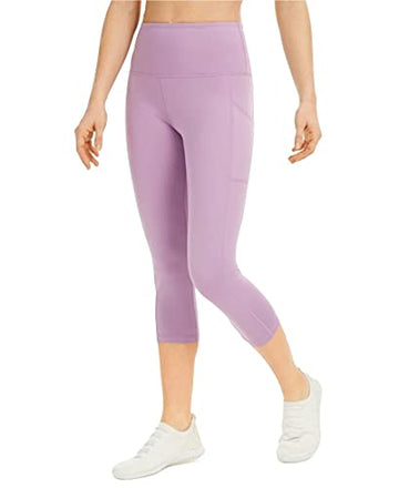 Ideology Women's High-Rise Cropped Side-Pocket Leggings Rhapsody Size S Purple