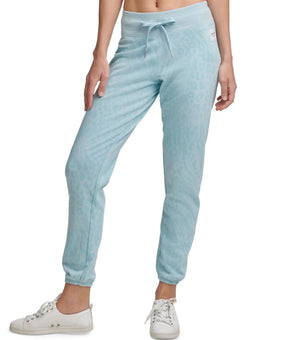 Calvin Klein Womens Performance Printed French Terry Jogger Pants Blue Size XS
