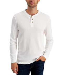 Club Room Men's Henley Shirt Pearl Off white Size M