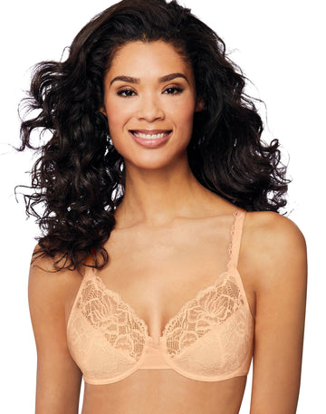 Bali Lace Desire Underwire Bra Adjustable U Straps V Neckline DF6543 Size 36D