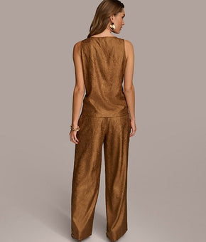 Donna Karan New York DKNY Textured Metallic Wide Leg Pants Size 0 $109