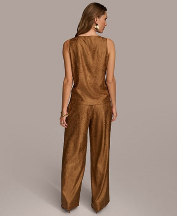 Donna Karan New York DKNY Textured Metallic Wide Leg Pants Size 0 $109